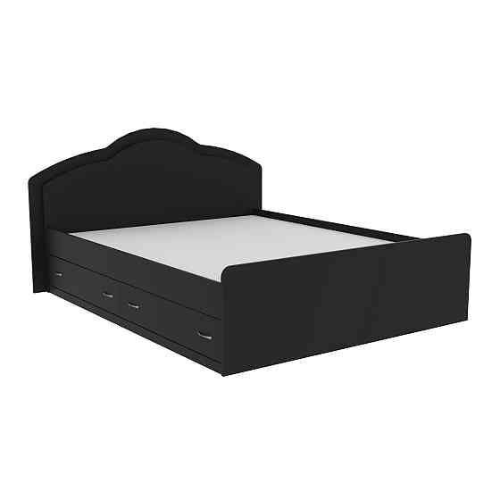 Кровать Диана двуспальная с 2-мя ящиками, Антрацит, 2048х1610х1030 Львов