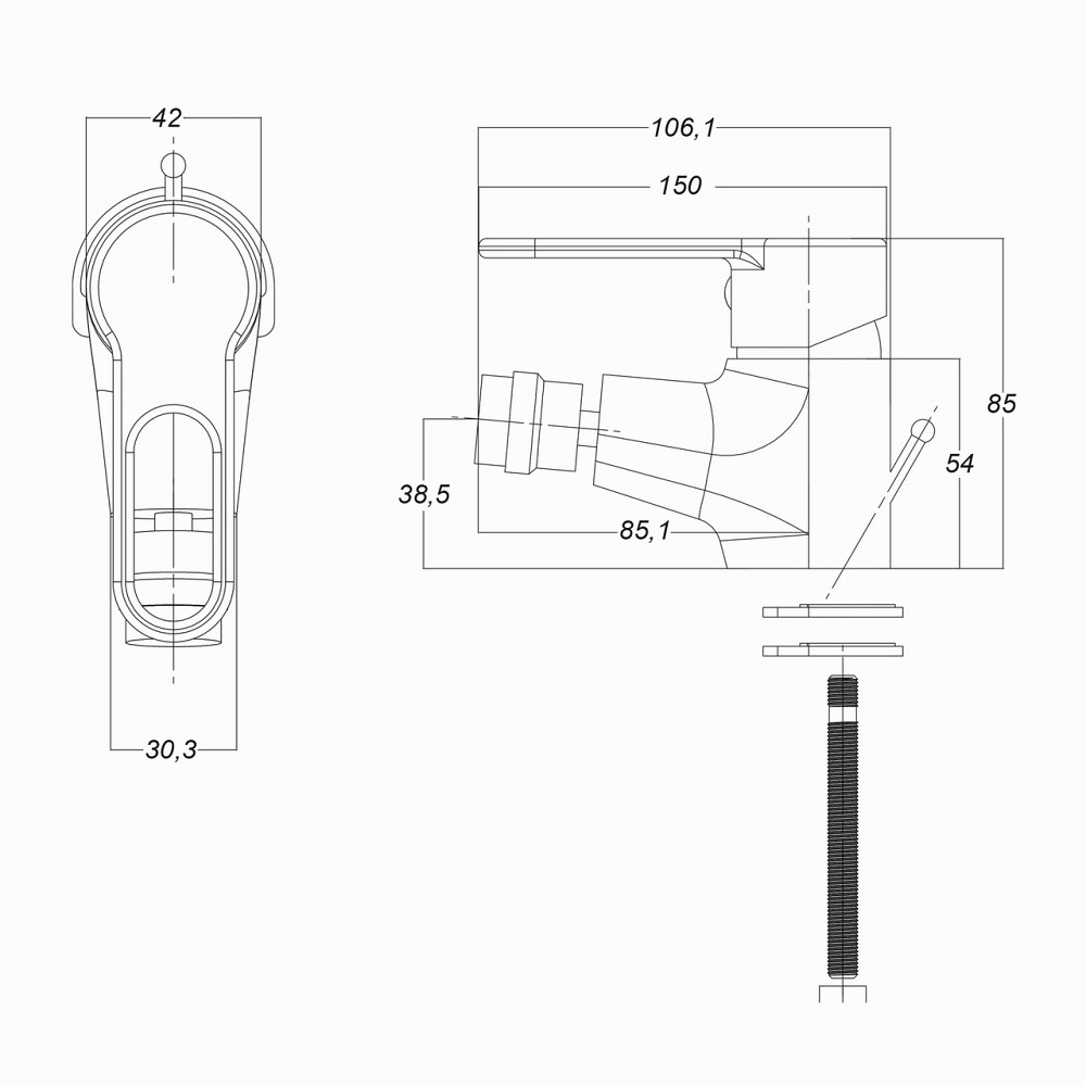 Змішувач для біде Globus Lux Dolly GLD-0106 Київ - фото 8