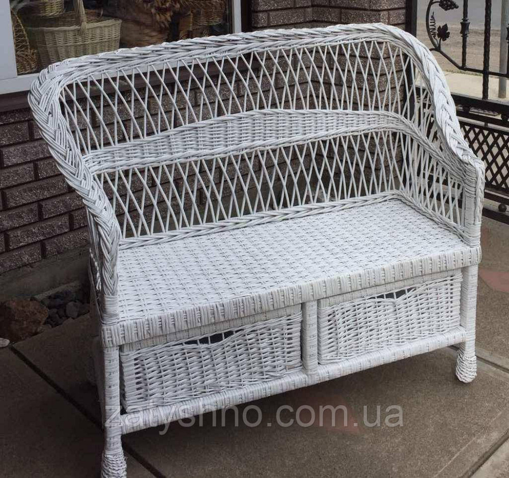 Диван плетеный белый с шухлядой Киев - изображение 7