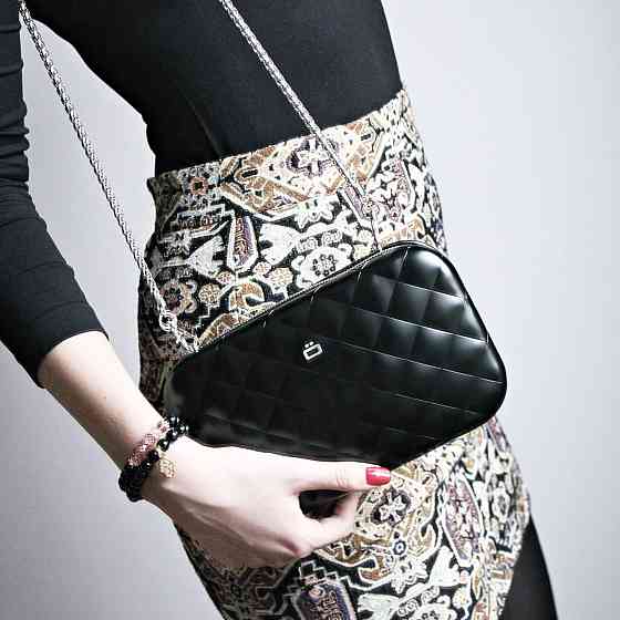 Клатч-сумка на молнии Ogon Quilted ledy bag (20.5 х 12.5 см) Черный Киев