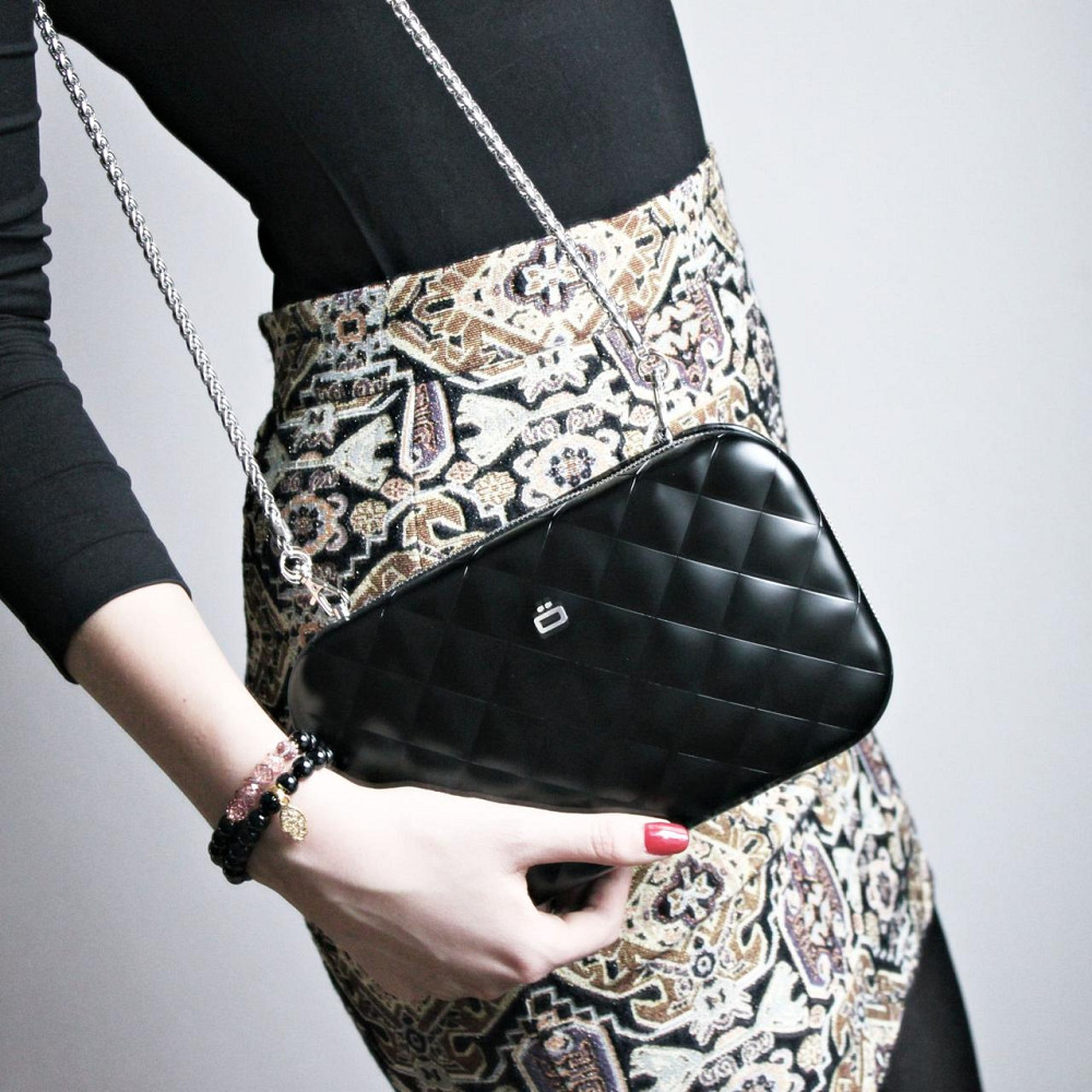 Клатч-сумка на молнии Ogon Quilted ledy bag (20.5 х 12.5 см) Черный Киев - изображение 3