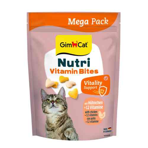 Витамины GimCat Nutri Vitamin Bites для взрослых кошек мультивитамины с курицей 425 г Киев