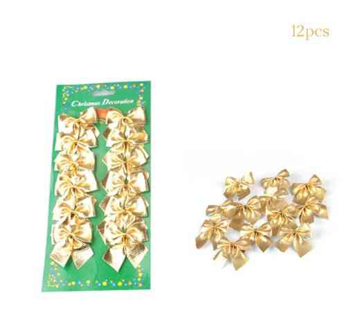 Бантики на новый год 12 штук 6 на 4 см золотистый Киев