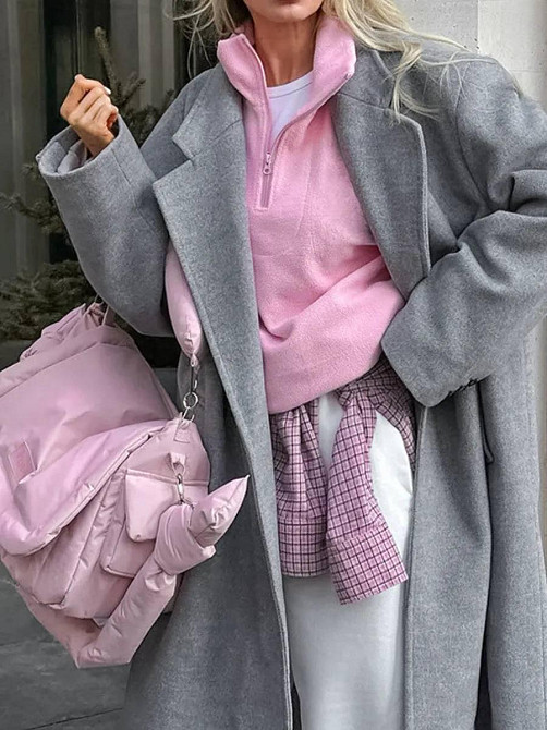 Женская теплая оверсайз кофта с молнией флис двусторонний Одесса - изображение 2