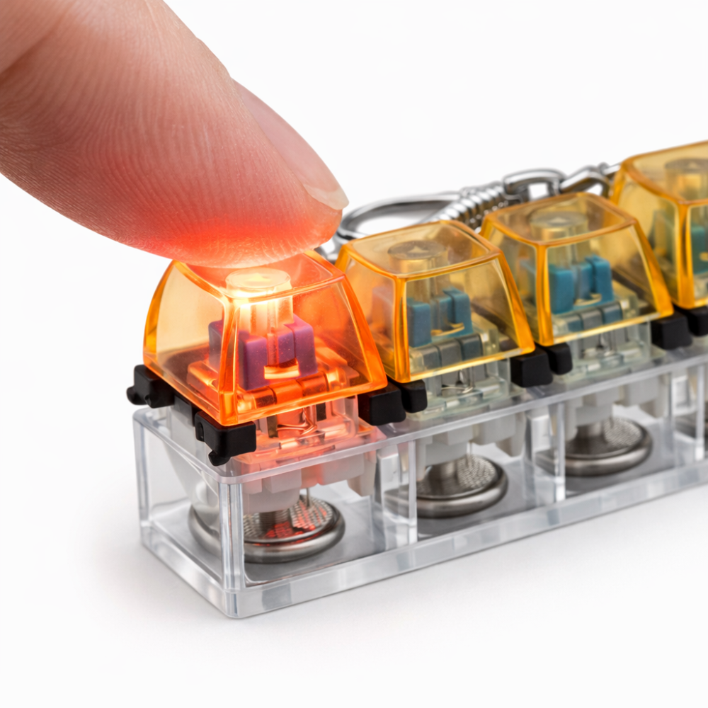 Брелок антистрес з клавішами (кейкап) з LED підсвіткою, механічні кнопки, 4 клавіші, клік-іграшка для рук Київ - фото 11