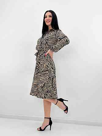 Повседневное платье миди Kate 46-48, Трехнитка начес, Капучино Киев