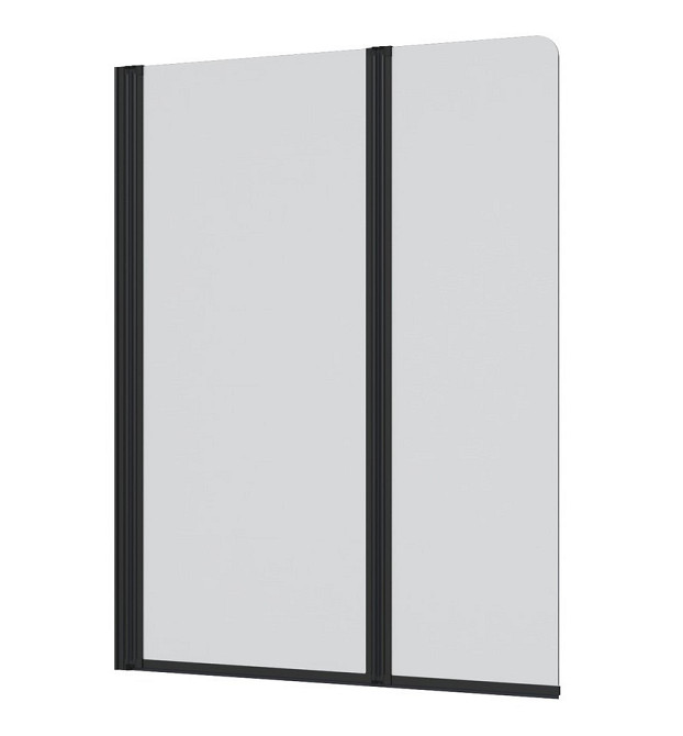 Скляна шторка для ванни AVKO Glass RDY19 60+40x140 см Black матова перегородка для ванної Київ - фото 1