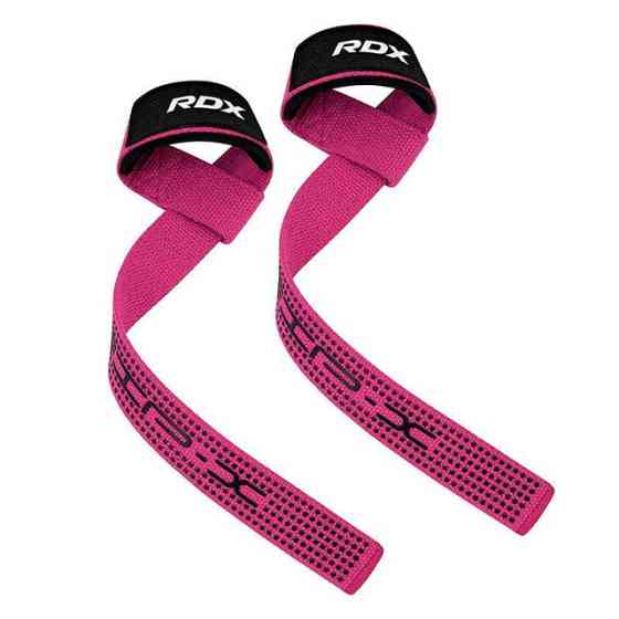 Лямки для тяги RDX S4 Gym Cotton Gel Straps Pink Plus Луцьк