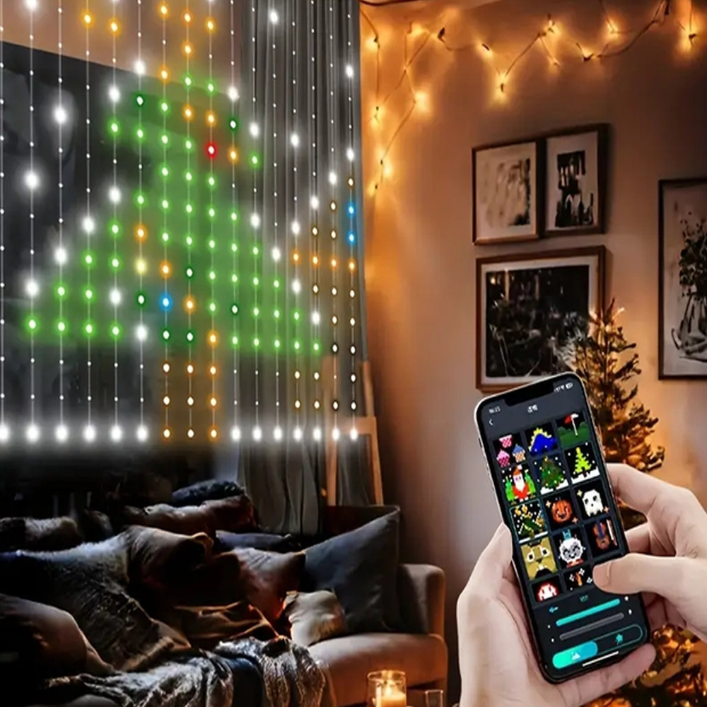 Смарт гірлянда штора від USB,2x2м,SFK 07,Різнокольорова SBR Київ - фото 4