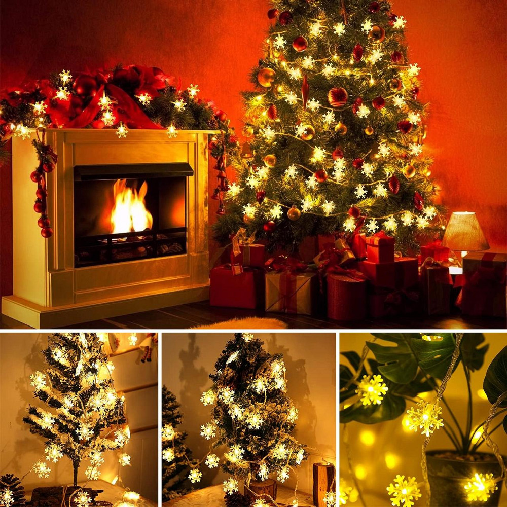 Светодиодная гирлянда снежинки Remifa 40 LED 6м 8 режимов с пультом Днепр - изображение 5