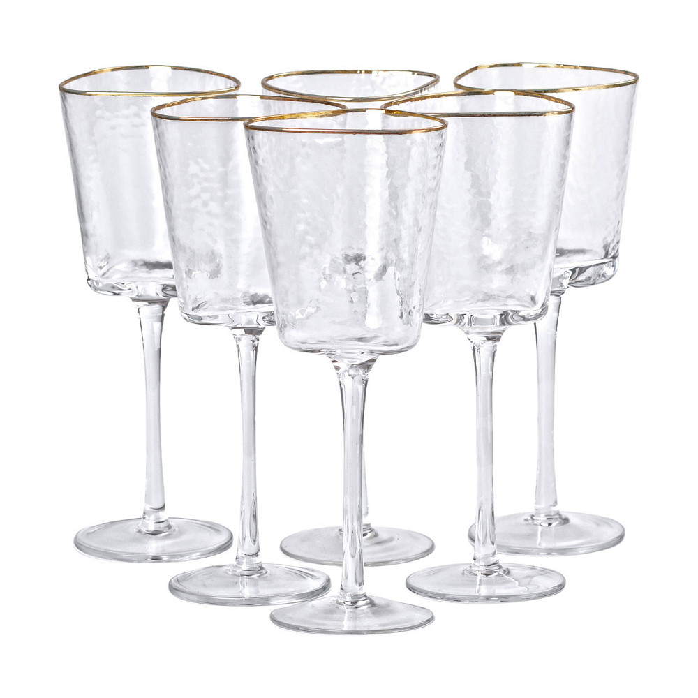 Набор винных бокалов с золотым ободком, 6 шт. Киев - изображение 1