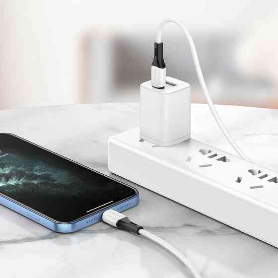 Кабель BOROFONE BX79 USB - iP 2.4A, 1m, силіконовий, силіконові конектори, колір білий BX79LW Одеса