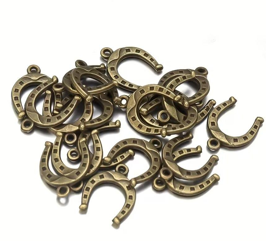 Набор металлических подвесок-подков в цвете античной бронзы — 10 шт Киев - изображение 1
