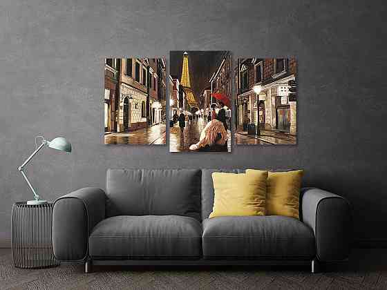 Модульна картина у вітальню/ спальню Поцілунок в Парижі Art-515_3 100x150 см Київ