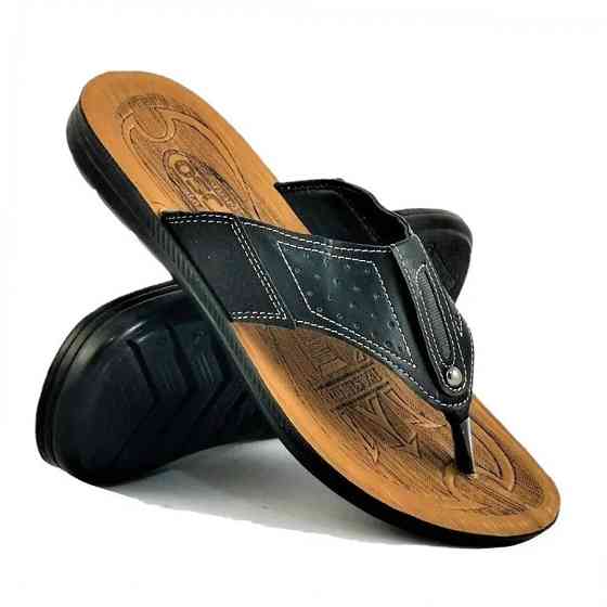 Мужские Шлёпанцы Тапочки Сланцы Вьетнамки Черные (размеры: 42,43) Днепр