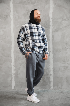 Сорочка чоловіча з капюшоном Сіро-блакитний S Харків