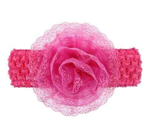 Дитяча малинова пов'язка з квіткою - окружність 30-50см, розмір квітки 9см Київ