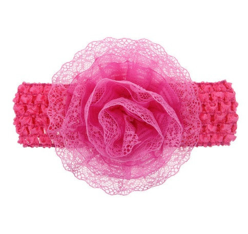 Дитяча малинова пов'язка з квіткою - окружність 30-50см, розмір квітки 9см Київ - фото 1