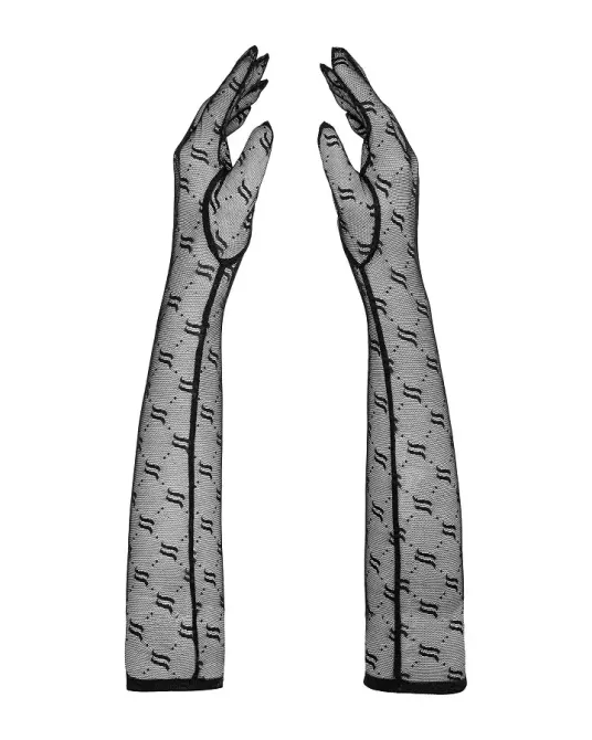 Довгі сітчасті рукавички Obsessive Obsessivia gloves black O/S, чорні Львів - фото 2