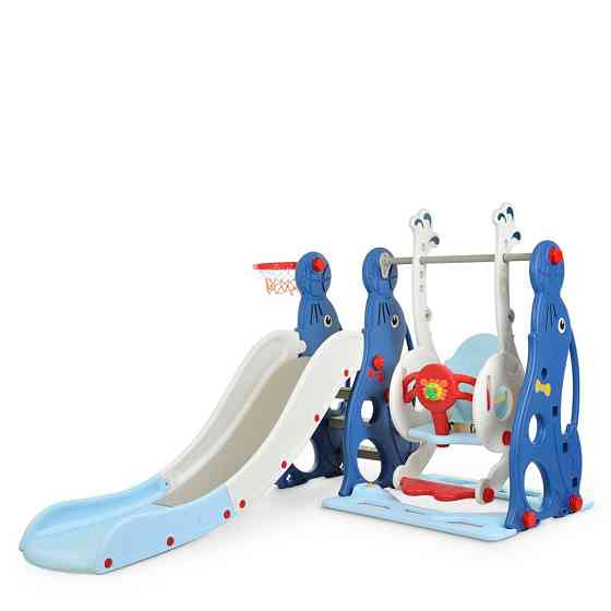 Дитяча гірка-гойдалка WM19020-4 кільце баскетбольне Вінниця