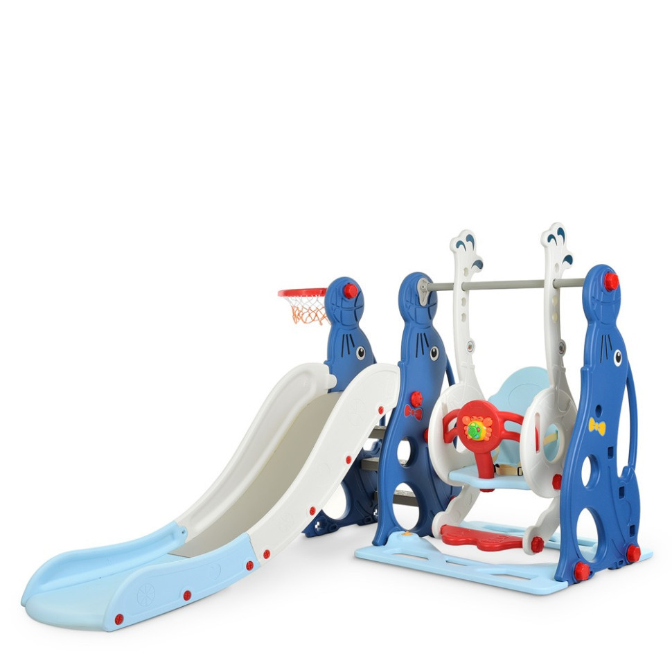 Дитяча гірка-гойдалка WM19020-4 кільце баскетбольне Вінниця - фото 2