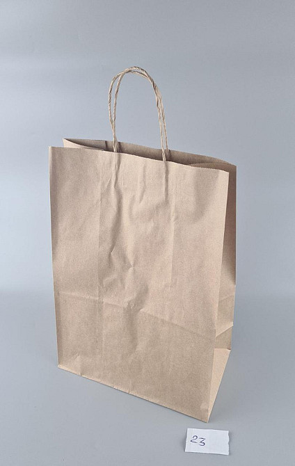 Пакет бумажный с ручками коричневый 35см 25см 14см бурый 25 штук Харків - фото 2