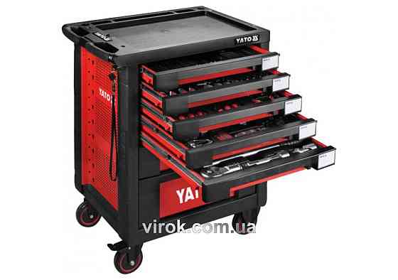 Шафа з інструментами 165 елем., 13 лотків YATO на 4 колесах; 7 шуфляд; 95,8х 76,6х 46,5 см [1] Одеса