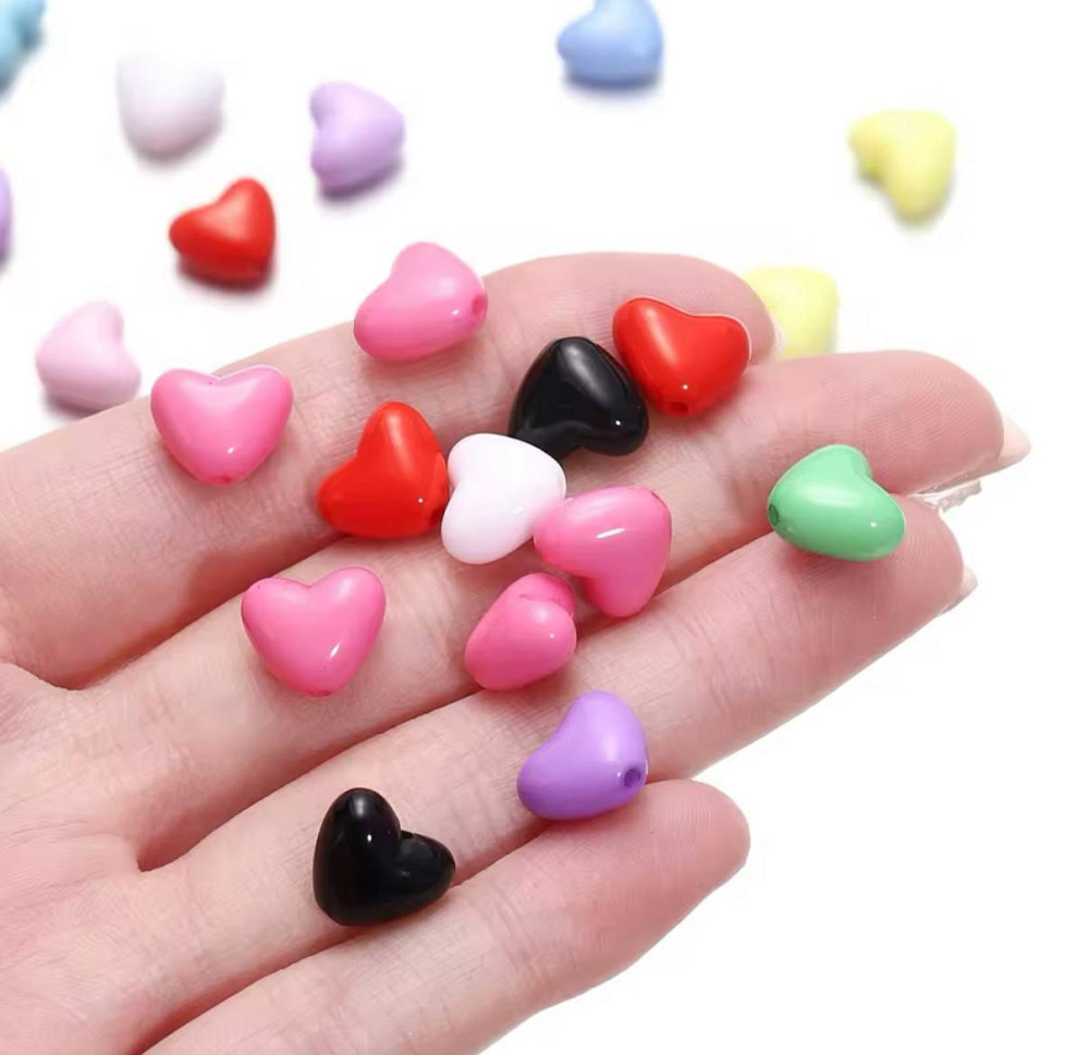 Акриловые бусины в форме сердца 20 шт., 9*10.5 мм, для самостоятельного изготовления. Киев - изображение 3