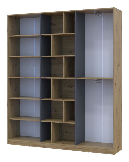 Шафа для одягу Doros Морган Дуб Артизан/Графіт ДСП 180х38.5х210 DRS-011611 (42001256) Львів - фото 3