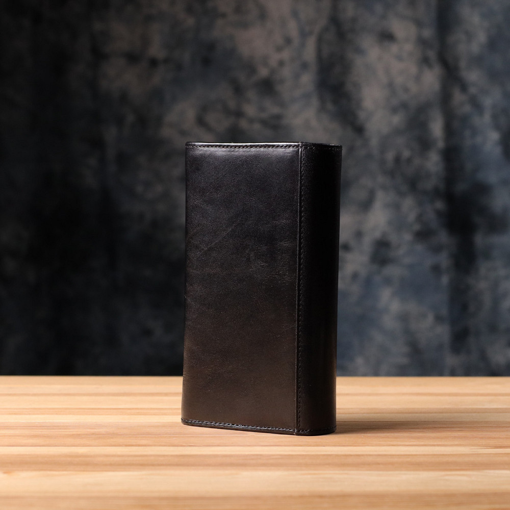 Стильный женский горизонтальный кошелек из глянцевой натуральной кожи Tony Perotti 20884_1 (1073 nero) Черный Киев - изображение 10