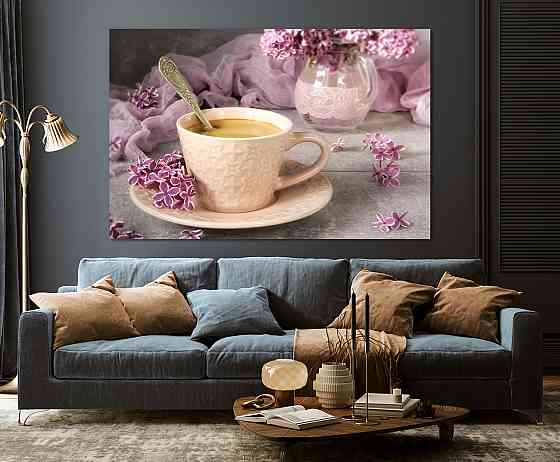 Картина полотно у вітальню / спальню  Аромат кави   MLP_354 ( 60х30см ) 50x100 см Київ