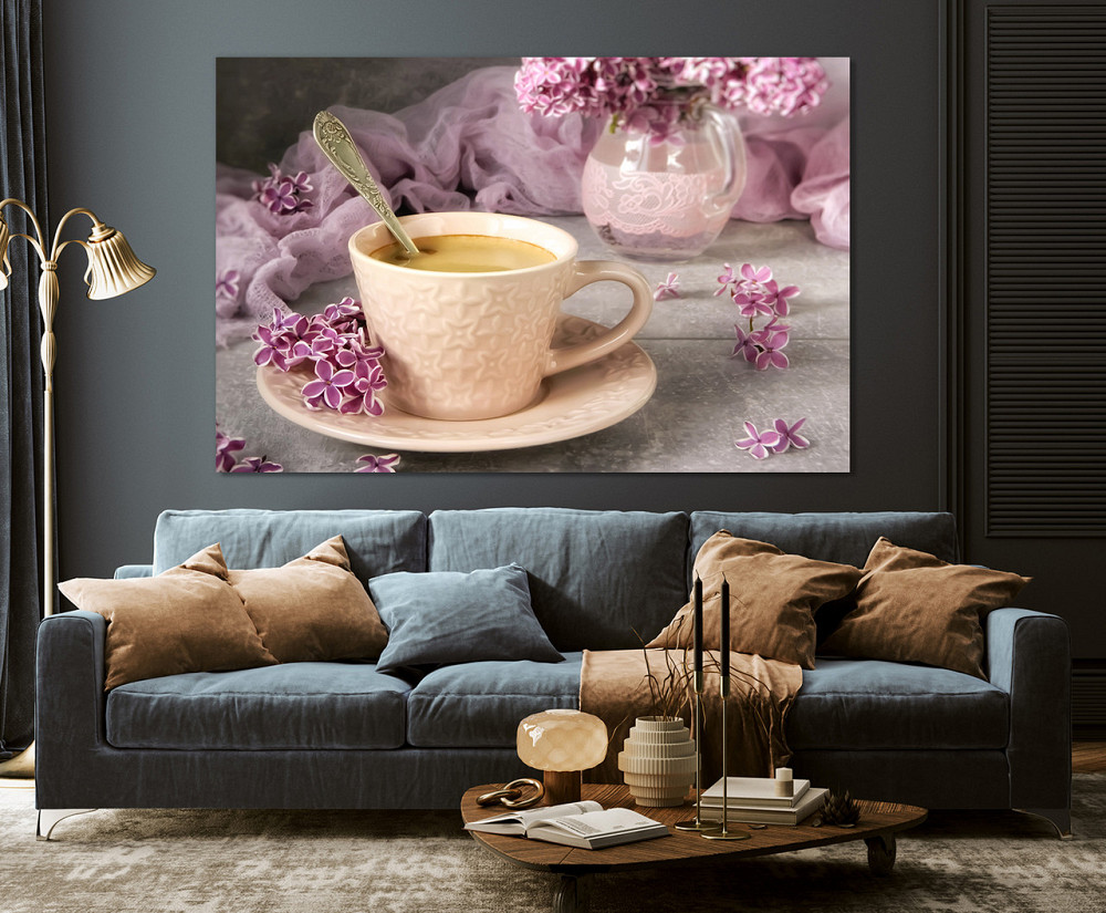 Картина полотно у вітальню / спальню  Аромат кави   MLP_354 ( 60х30см ) 50x100 см Київ - фото 3