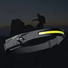 Легкий налобный фонарь LED+COB с датчиком движения и красным светом (черный) Коломыя - изображение 7