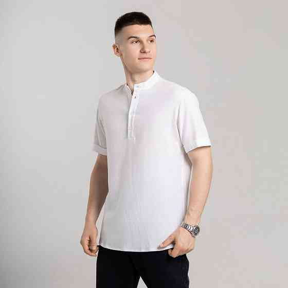 Чоловіча сорочка з коротким рукавом біла Pobedov Molodist' Київ