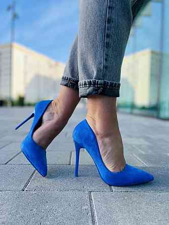 Comer Туфлі жіночі COMER сині еко-замша 36р. каблук 11см (4785) Коломия