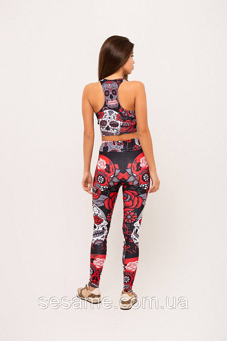 Костюм для фитнеса женский черепа лосины и топ Харьков - изображение 4