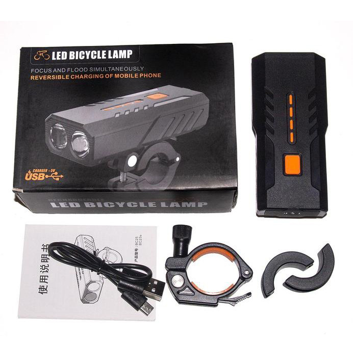 Велофонарь с аккумулятором и зарядным устройством, Фонарь для велопрогулок с зарядкой DM-27 Львов - изображение 6