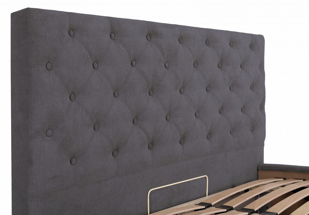 Кровать Coventry VIP 140 х 200 см Мисти Dark Grey С дополнительной металлической цельносварной рамой Темно-серый Днепр - изображение 11