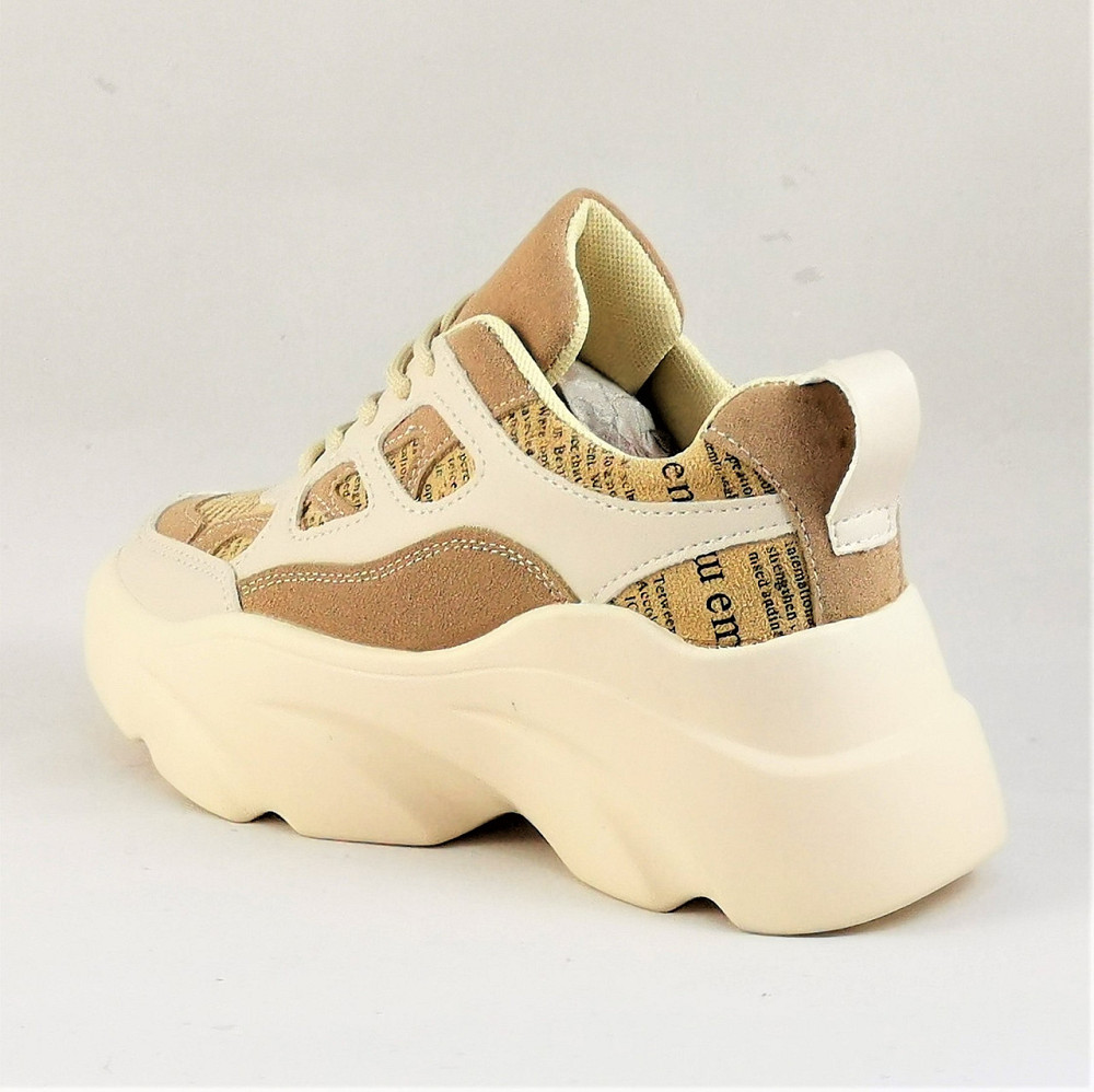 .Кроссовки Женские Бежевые На Высокой Подошве Танкетке Платформе (размеры: 36) - 37-2 Днепр - изображение 7