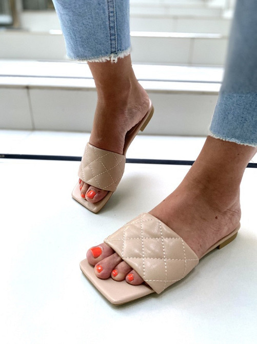 Stilli Модні шльопанці жіночі, штучна шкіра, бежеві на низькому ходу STILLI L109-2 р. 36, 37, 3 Коломыя - изображение 4