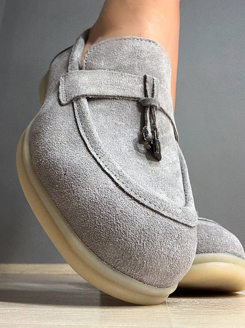 Туфлі жіночі Hengji 336-2 замшеві лофери з фурнітурою сірі, 41, 26 см Київ - фото 3