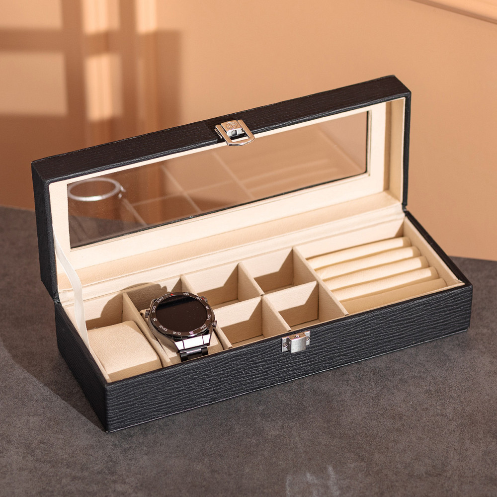 Шкатулка для украшений из эко кожи 31×11×8 см органайзер для ювелирных изделий HP-5-5B Киев - изображение 6