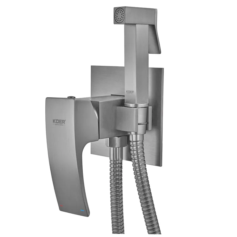 Смеситель для гигиенического душа Koer KB-23007-07 (Цвет графит) (KR5163) Киев - изображение 1