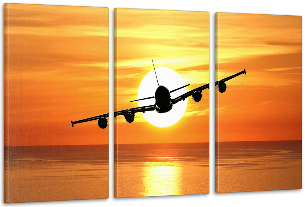Модульна картина Захід Літак Art-24_3А Київ - фото 1