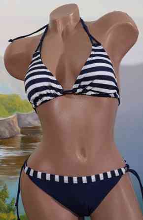 Роздільний купальник у смужку Polovi 42 біло-синій Київ