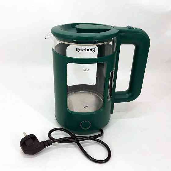 Чайник електро Rainberg RB-2220 2200 Вт 2 л, Електрочайник зручний, Чайник скляний електричний FG-58 Львів