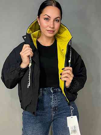 Куртка женская YZY 30281 ветровка с капюшоном оверсайз one size, черный, one size Киев