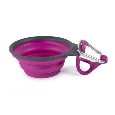 Посуда для собак Dexas Дорожная складная миска Тревел Кап с креплением на бутылку 240 мл (пурпурная) (0084297308957) Винница - изображение 1