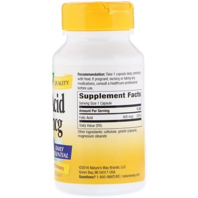 Фолиевая кислота (Folic acid) 800 мкг 100 капсул Киев - изображение 2