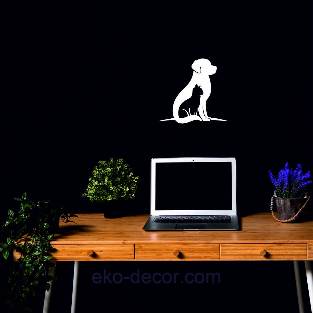 Декоративне настінне 3D Панно «Собака та кіт» Декор на стіну з об'ємом Київ - фото 4